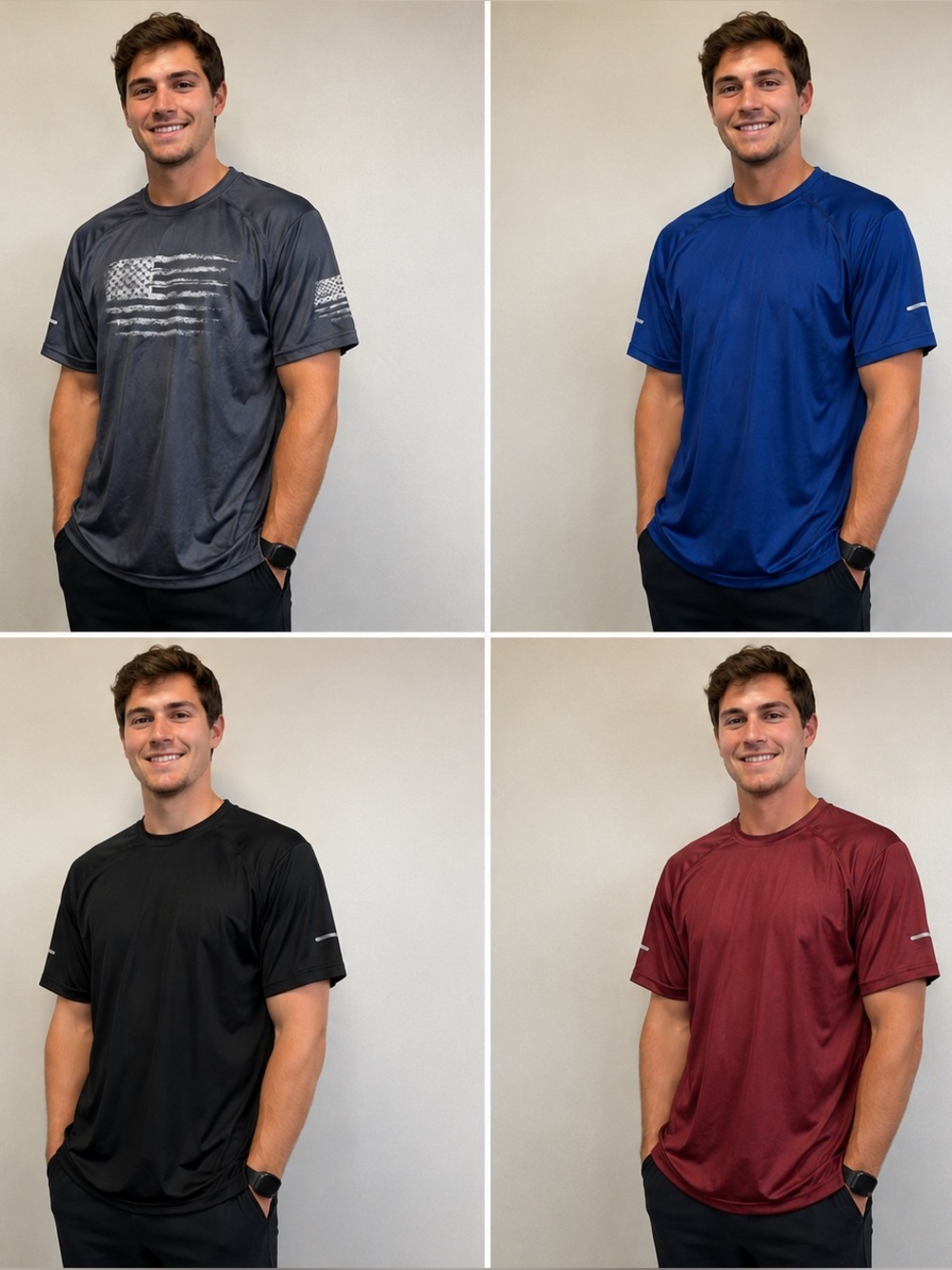 NWOT Lot of 4 Men’s XL Athletic Shirts Moisture Wicking Activewear Bundle